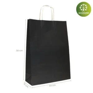 Bolsa Kraft 44x15x50cm sostenible, ideal para comercios comprometidos con el planeta.