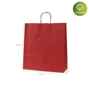 Bolsa Kraft 44x15x50cm resistente y económica, ideal para negocios ecológicos.