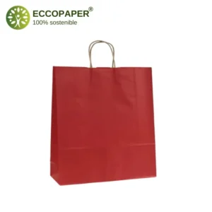 Bolsa Kraft 44x15x50cm biodegradable y práctica, perfecta para tiendas de moda.