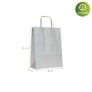 Bolsa Kraft resistentes 18x8x24cm para pequeñas compras, fabricadas en papel ecológico