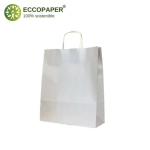 Bolsas Kraft 32x12x42cm compostables y reciclables, ideales para eventos sostenibles.