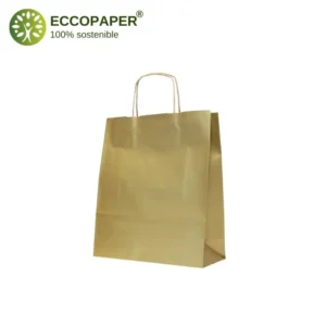 Bolsa Kraft 25x10x32cm biodegradable de calidad.