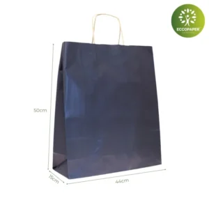 Bolsa Kraft 44x15x50cm reciclable, perfecta para comercios conscientes.