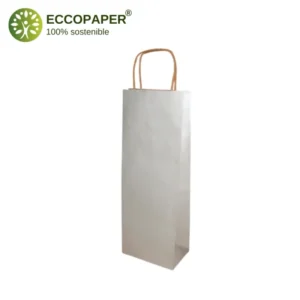 Bolsa reciclada para botellas 14x9x39cm, económica y sostenible.