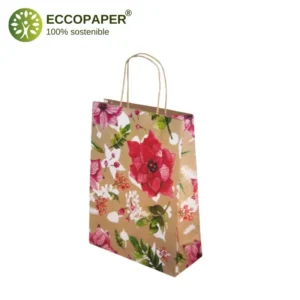 Bolsa Kraft ecológica 18x8x24cm perfecta para pequeñas compras en tonos vivos