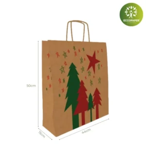 Bolsa para Navidad 44x15x50cm ecofriendly, ideal para tiendas responsables.