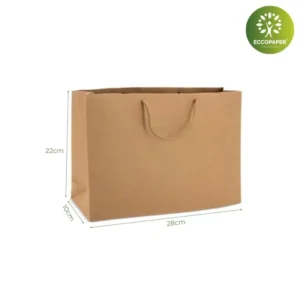 Bolsa de lujo 25x8x16cm diseñada para empaques exclusivos y elegantes.
