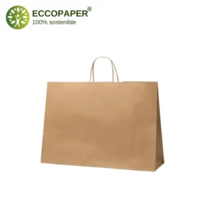 Bolsa Kraft 41x12x32cm sostenible y reciclable, ideal para empaques responsables.