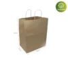 Bolsas Take Away 26x15x32cm: Bolsa de papel kraft biodegradable, perfecta para empaques en restaurantes y comida para llevar.