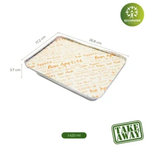 Bandejas de Aluminio 1.420ml, ideales para porciones grandes de comidas preparadas.