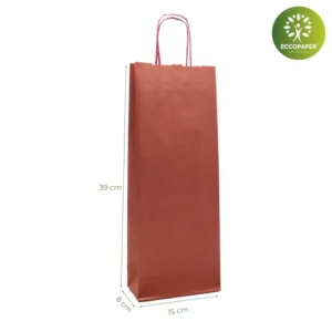 Bolsa de botellas 15x8x39cm ecológica, más económica que en Tienda de las Bolsas y Bolsapapel.com.