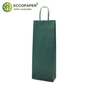 Bolsa para botellas ecológica 15x8x39cm, resistente y barata, perfecta para empresas sostenibles.