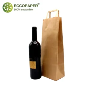 Bolsa reciclable para botellas 14x9x36cm, perfecta para vinos y licores.