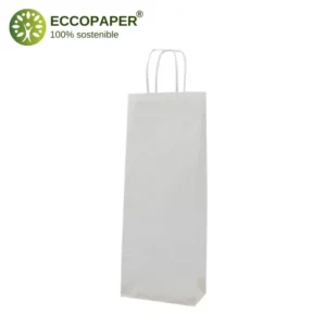 Bolsa biodegradable para botellas 15x8x39cm, perfecta para botellas grandes.