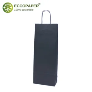 Bolsa sostenible para botellas 15x8x39cm, biodegradable y práctica.