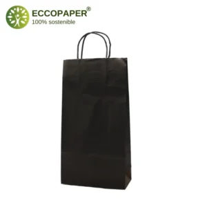 Bolsa de papel kraft 18x8x34cm para botellas, económica y más barata que Faire y Makro.