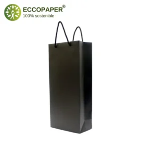 Bolsa sostenible para botellas 18x9.5x40cm, kraft biodegradable, más barata que Rajapack.