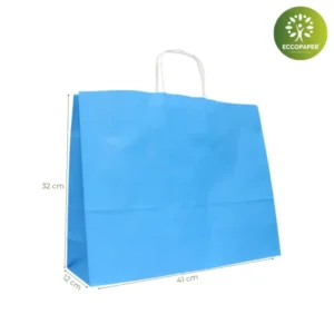 Bolsa Kraft 41x12x32cm práctica y resistente, ideal para comercios de todo tipo.