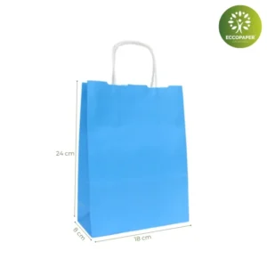 Bolsa Kraft funcionales 18x8x24cm ideales para pequeñas compras en colores vibrantes