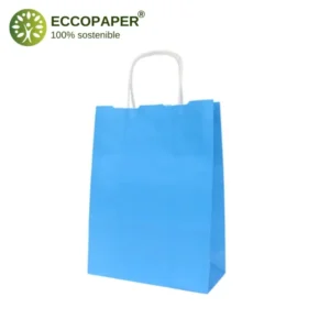 Bolsa Kraft resistente 18x8x24cm, perfecta para tiendas y regalos ecológicos en kraft natural