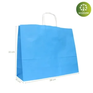 Bolsas modernas Kraft 28x10x22cm, perfectas para ropa y souvenirs.