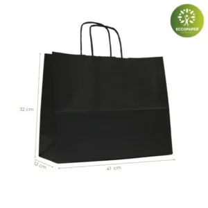 Bolsa Kraft 41x12x32cm económica y sostenible, ideal para negocios responsables.