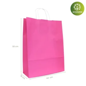 Bolsa Kraft 44x15x50cm, económica y práctica, diseñada para tiendas de moda y complementos.