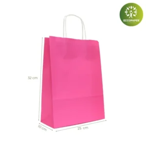 Bolsa Kraft 25x10x32cm para compras sostenibles.