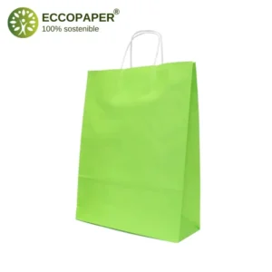 Bolsa Kraft 44x15x50cm sostenible, ideal para comercios que priorizan el cuidado del planeta.