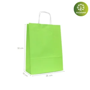 Bolsa Kraft 25x10x32cm versátil para comercios.