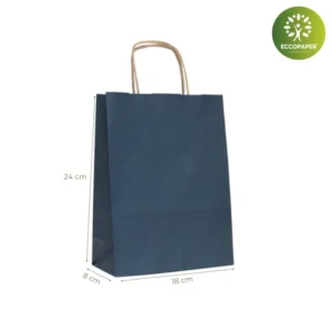 Bolsa Kraft resistentes 18x8x24cm, ideales para tiendas y regalos personalizados