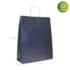 Bolsa Kraft 44x15x50cm con asa de cordón retorcido, resistente y práctica para comercios.