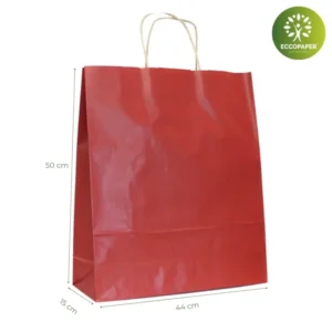 Bolsa Kraft 44x15x50cm económica y biodegradable, ideal para todo tipo de comercio.