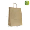 Bolsa Kraft pequeñas 18x8x24cm para tiendas, disponibles en kraft natural y tonos vivos
