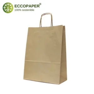 Bolsa Kraft ecológica 18x8x24cm, ideal para regalar en blanco, rojo o verde oscuro