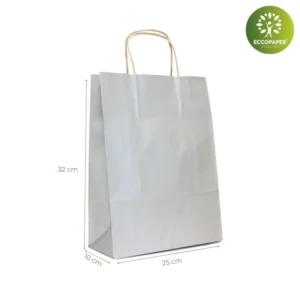 Bolsa Kraft 25x10x32cm ideal para tiendas de ropa.