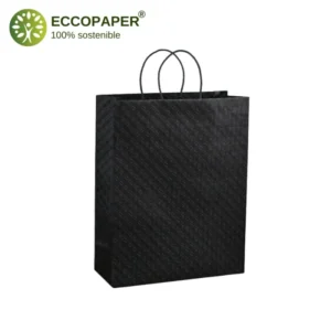 Bolsa de papel premium 23x10x30cm ideal para empaques de alta calidad.