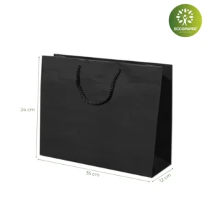 Bolsa de lujo 35x12x24cm con asa de cordón, ideal para tiendas que buscan elegancia.