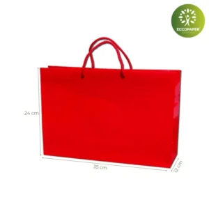 Bolsa de lujo 35x12x24cm confeccionada con alta gramaje para productos premium.