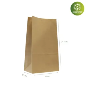 Bolsa SOS 14x8x24cm, ideal para panaderías y tiendas de alimentos rápidos, ecológica y económica.