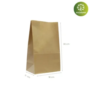 Bolsa SOS 18x11x30cm, resistente y perfecta para bollerías y tiendas de alimentos.