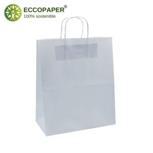 Bolsas Take Away 26x15x32cm: Bolsa de papel kraft resistente, ideal para transporte de comida y perfectas para el servicio a domicilio.