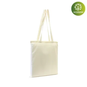 Bolsa de Algodón Crudo 37x7.5x41cm, práctica y resistente para transportar compras o accesorios.