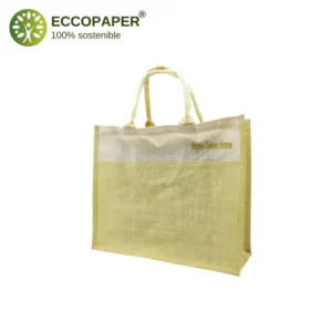 Bolsa de Yute Natural 41x15x35cm, opción perfecta para transportar artículos voluminosos con elegancia.