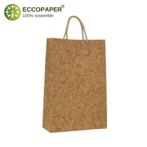 Bolsa de Corcho Natural 24x10x35cm, perfecta para transportar productos delicados con estilo.