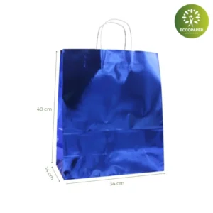 Bolsas Kraft 34x14x40cm perfectas para comercios responsables con el medioambiente.