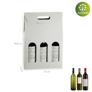 Estuches para Botellas 27x9x38.5cm sostenibles y funcionales para botellas grandes.