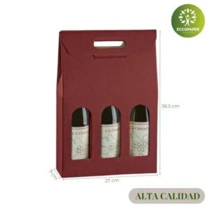 Estuches para Botellas 27x9x38.5cm respetuosos con el medio ambiente y funcionales.