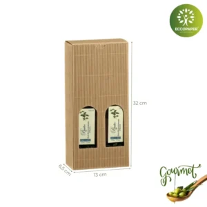 Cajas ecológica para botellas de aceite 13x6.5x32cm.