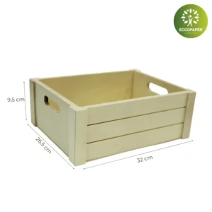 Cajas de Madera 32x26.5x9.5cm resistente y ecológica.